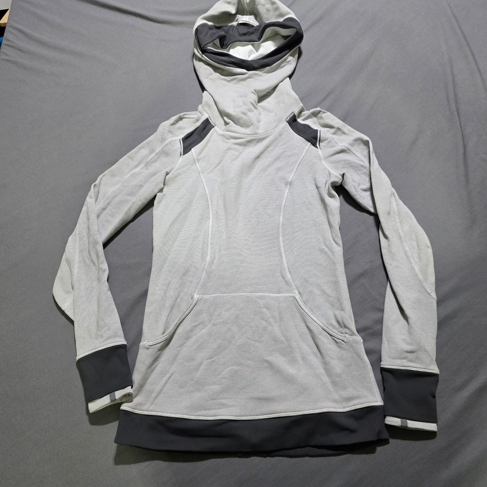 Lululemon Gray Hoodie Ruched Back Pullover Size 4‎ Base Runner Hoodie
